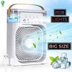 Portable Air Conditioner Mist Fan Big Size – 3-in-1 Mini AC Air Cooler with Ice Mist, LED Lights & Adjustable Speed