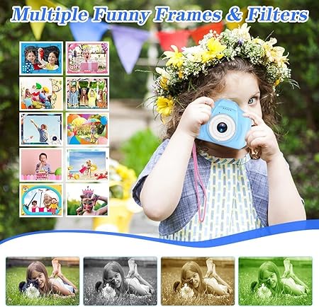 Mini Digital Camera for Kids – Photo & Video Recording Toy with Cute Design (Random Colors)