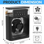 Portable Air Conditioner Mist Fan Big Size – 3-in-1 Mini AC Air Cooler with Ice Mist, LED Lights & Adjustable Speed
