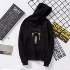 Men’s Grey & White Graphic Oversized Hoodie | Stylish Printed Pullover Sweatshirt | Winter Streetwear