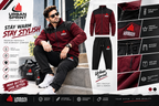 Urban Sprint Men’s Fleece Tracksuit – Maroon & Black