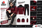 Urban Sprint Men’s Fleece Tracksuit – Maroon & Black